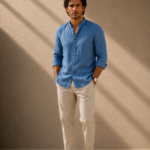 Camisa Neru Manga Larga Ibiza Azul