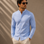 Camisa Neru Rayas Manga Larga Livorno Azul