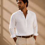 Camisa Neru Polera Manga Larga Palermo Blanco