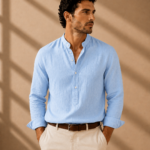 Camisa Neru Polera Manga Larga Palermo Azul Claro