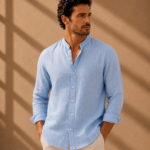 Camisa Neru Manga Larga Ibiza Azul Claro