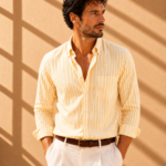Camisa Con Rayas Manga Larga Torino Amarillo